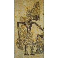 Batik doek met afbeelding Wayangpoppen, gemerkt MUR